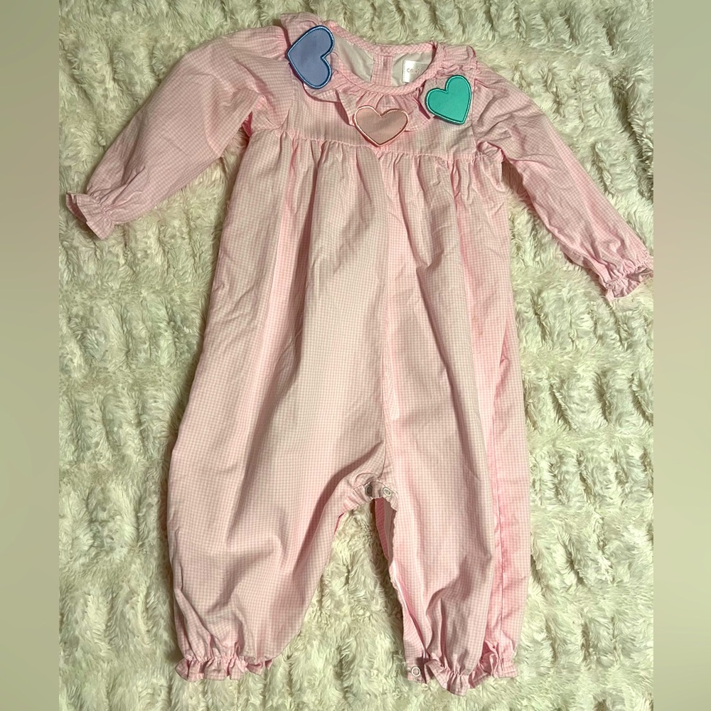 Cecil & Lou Pink Heart-Embellished Long Bubble 18M